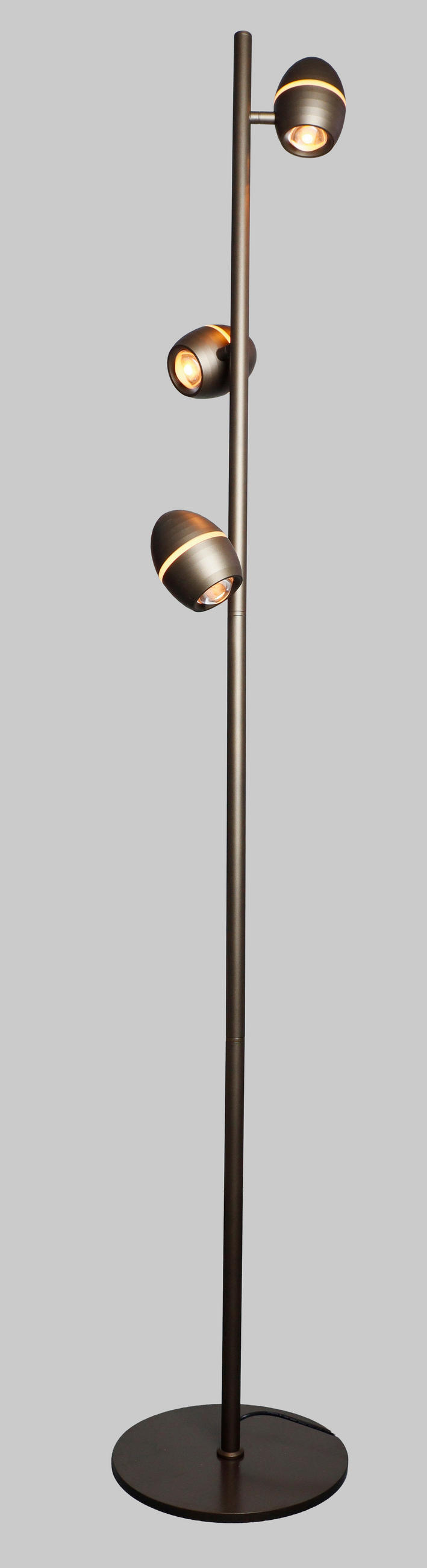 LED-STEHLEUCHTE - Dunkelbraun/Grau, Basics, Metall (24/148/24cm) - Trio Leuchten