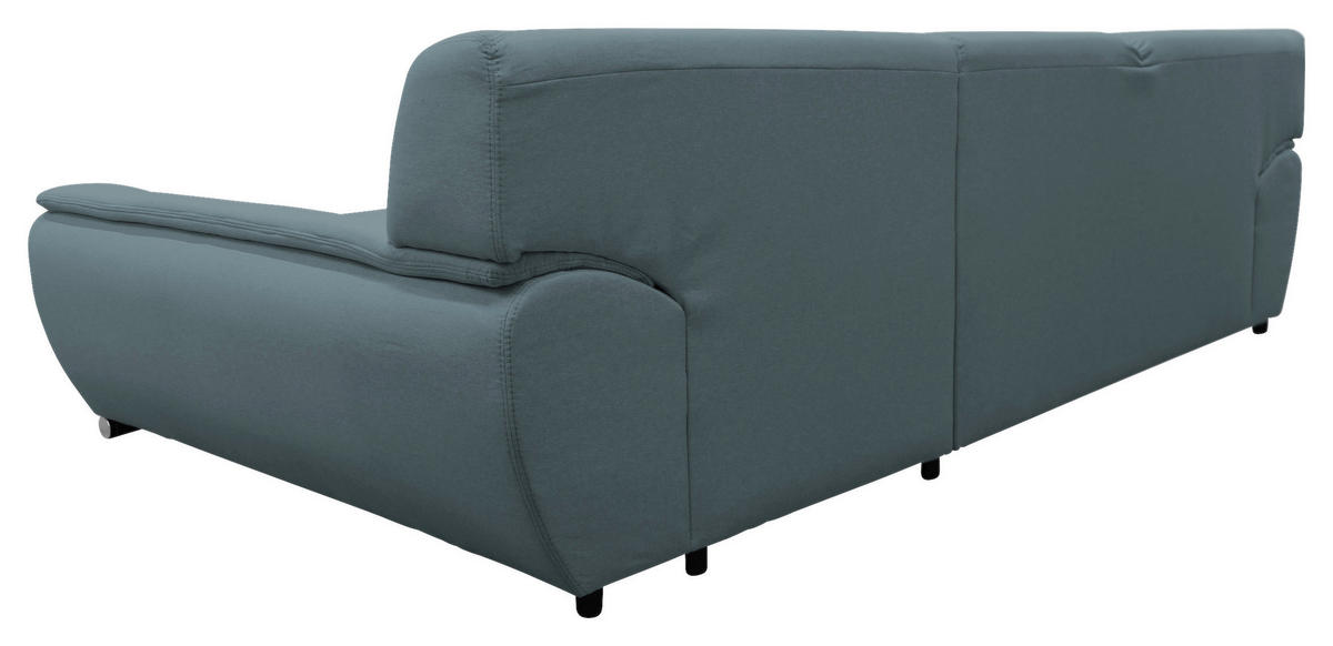 ECKSOFA Blau Flachgewebe  - Blau/Silberfarben, Design, Kunststoff/Textil (281/167cm) - MID.YOU