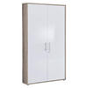 AKTENSCHRANK Sonoma Eiche, Weiß Hochglanz  - Weiß Hochglanz/Sonoma Eiche, MODERN, Holzwerkstoff (84,4/185,6/33cm) - MID.YOU