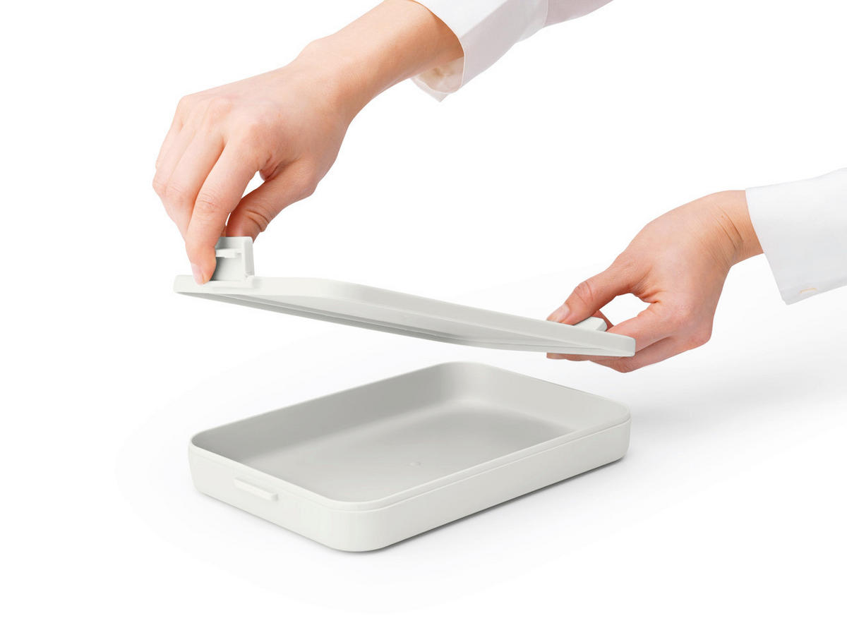 KRABIČKA NA OBĚD  - světle šedá, Basics, plast (25.5/3.7/16.6cm) - Brabantia