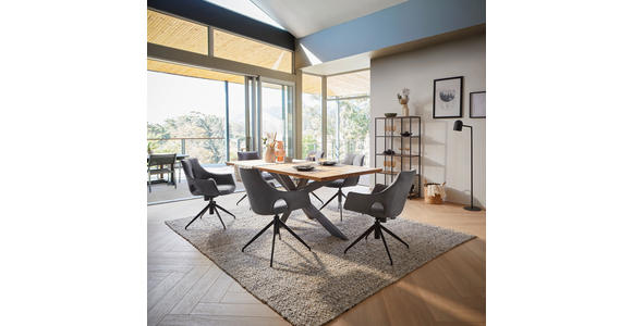 ESSTISCH Eichefarben rechteckig   - Eichefarben/Schwarz, Design, Holz/Metall (200/100/77cm) - Linea Natura