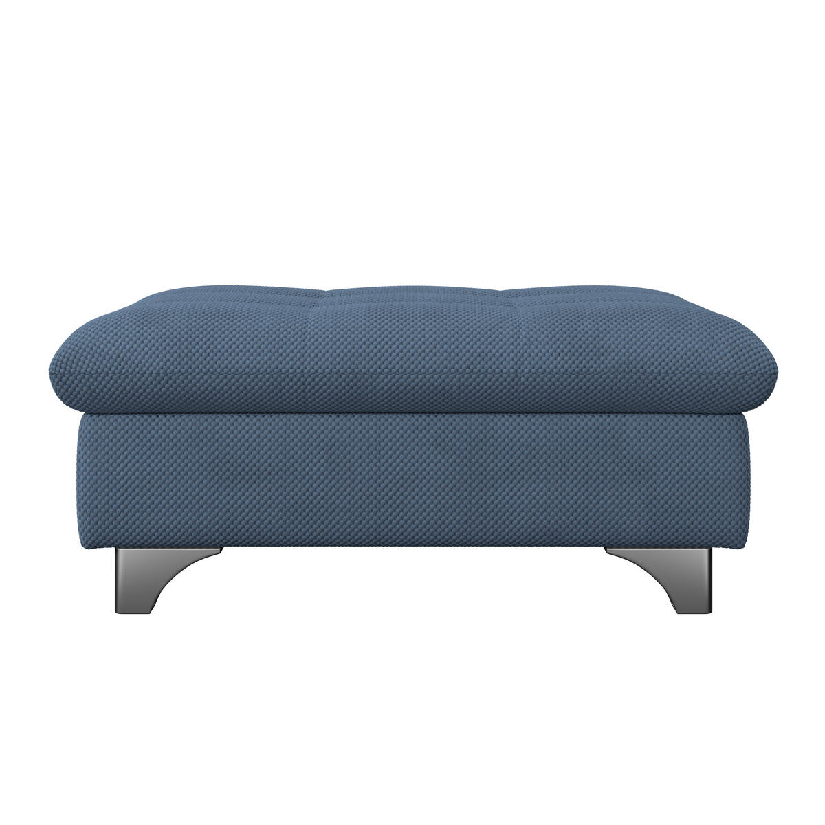 HOCKER Chenille Dunkelblau  - Chromfarben/Dunkelblau, KONVENTIONELL, Textil/Metall (108/46/108cm) - Livetastic