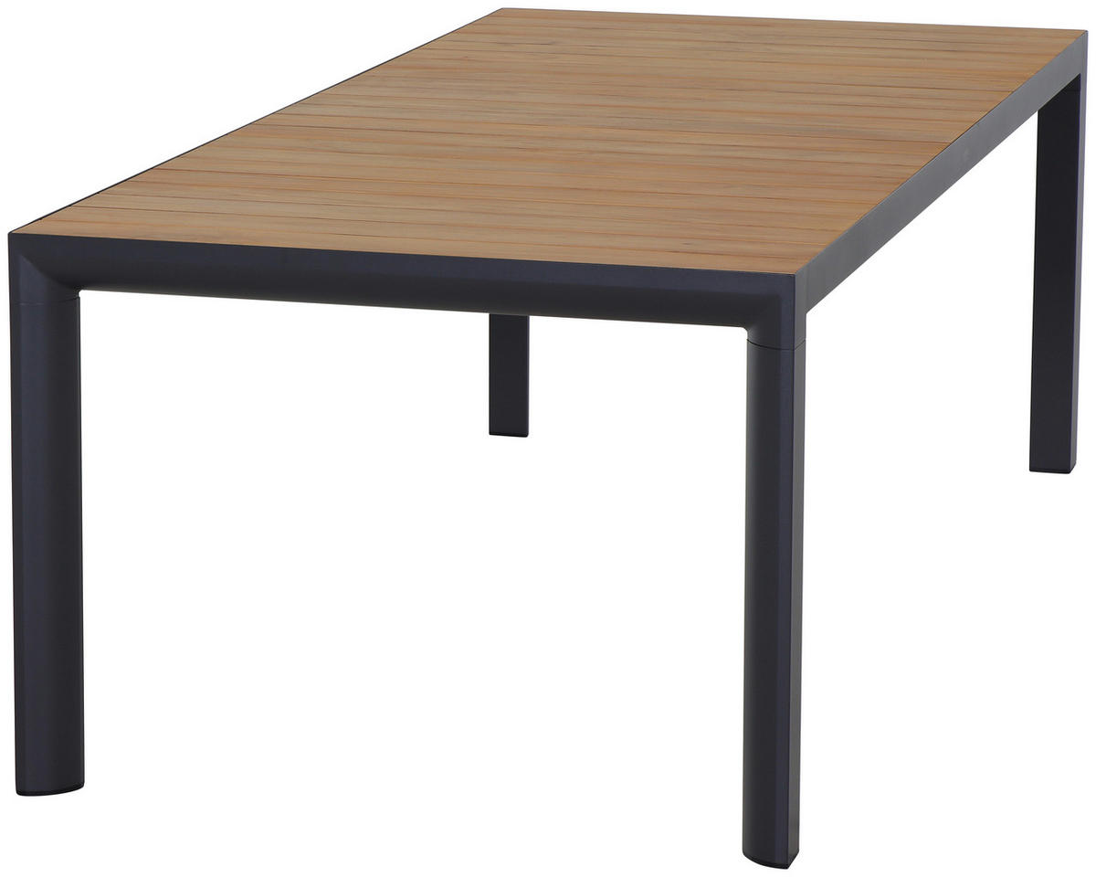 GARTENTISCH 220/100/74 cm Metall rechteckig  - Anthrazit/Teakfarben, Basics, Holz/Metall (220/100/74cm) - Siena Garden