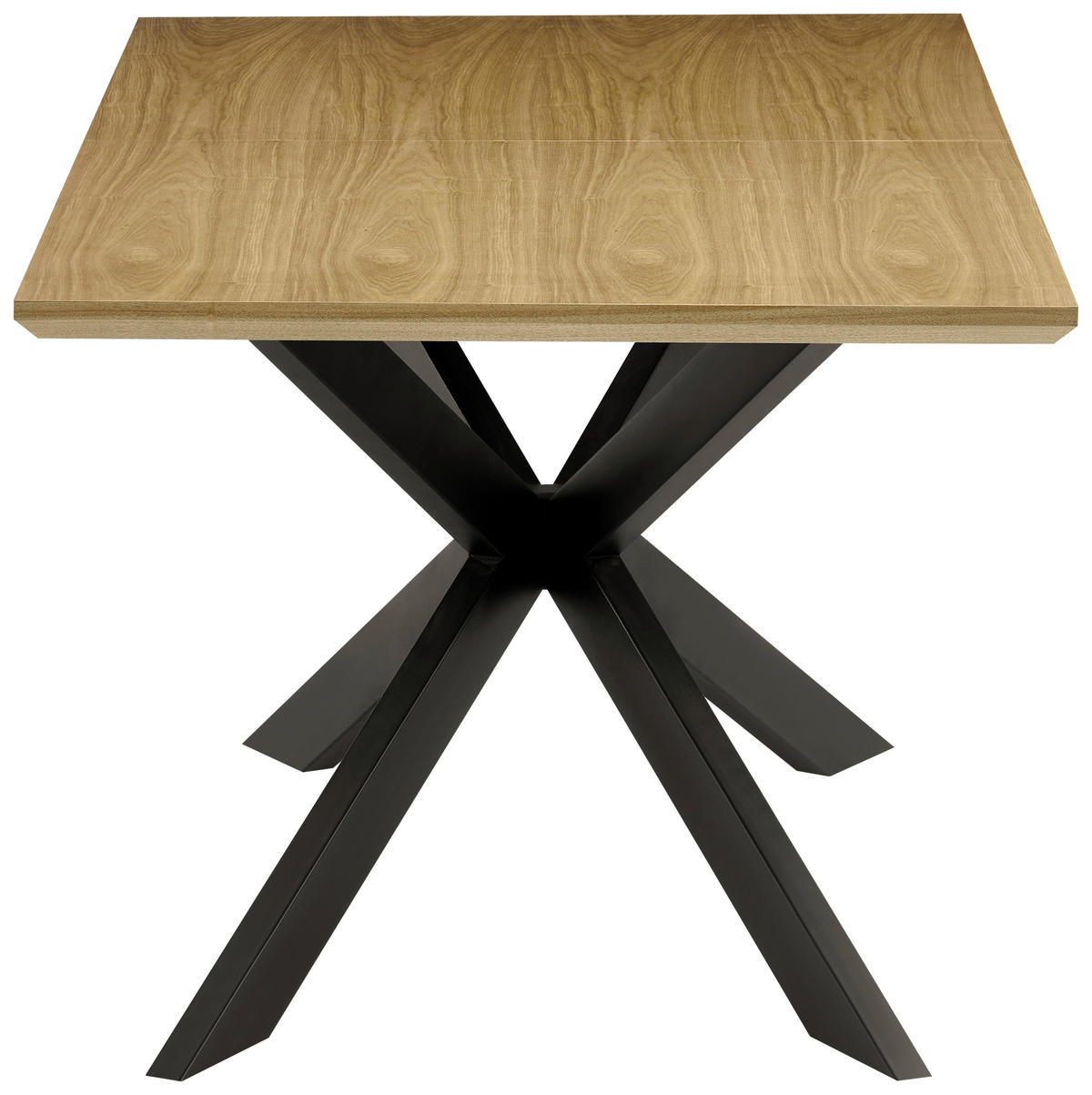ESSTISCH 180-230/90/76 cm Echtholz, Nachbildung  Holz, Metall, Holzwerkstoff ausziehbar rechteckig Schwarz, Eichefarben  - Eichefarben/Schwarz, MODERN, Holz/Holzwerkstoff (180-230/90/76cm) - P & B