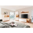 HIGHBOARD Weiß, Wildeiche  150/133/37 cm  - Wildeiche/Anthrazit, Design, Glas/Holz (150/133/37cm) - Novel