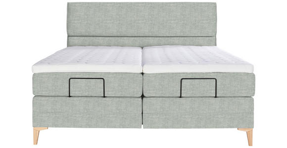 BOXSPRINGBETT 160/200 cm  in Hellgrau  - Eichefarben/Hellgrau, KONVENTIONELL, Holz/Textil (160/200cm) - Voleo