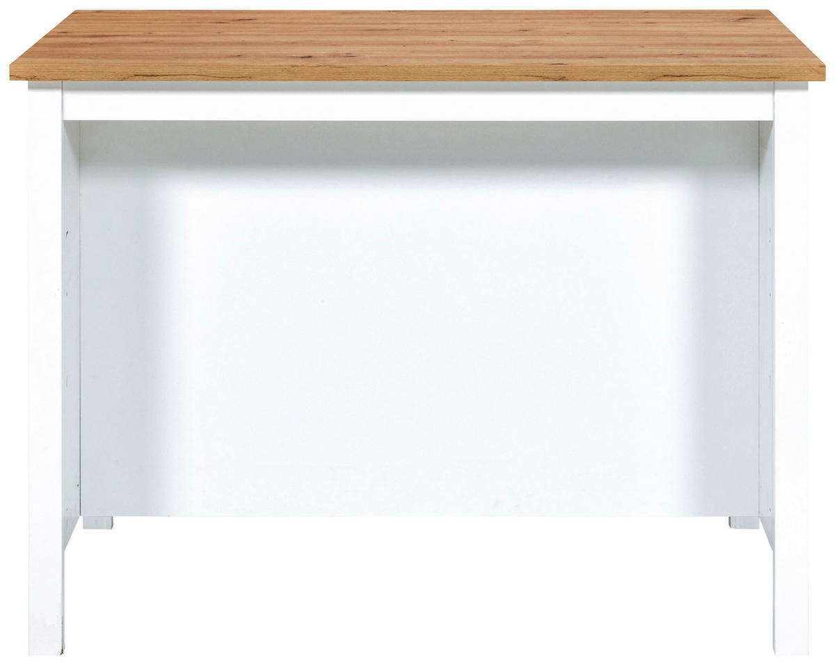 KÜCHENINSEL   in Weiß, Eiche Artisan  - Silberfarben/Weiß, MODERN, Holzwerkstoff/Metall (124/91/75cm) - home24