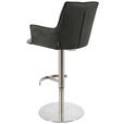 BARHOCKER in Metall, Textil Grau, Schwarz, Edelstahlfarben  - Chromfarben/Edelstahlfarben, Design, Textil/Metall (56/100/56cm) - Novel