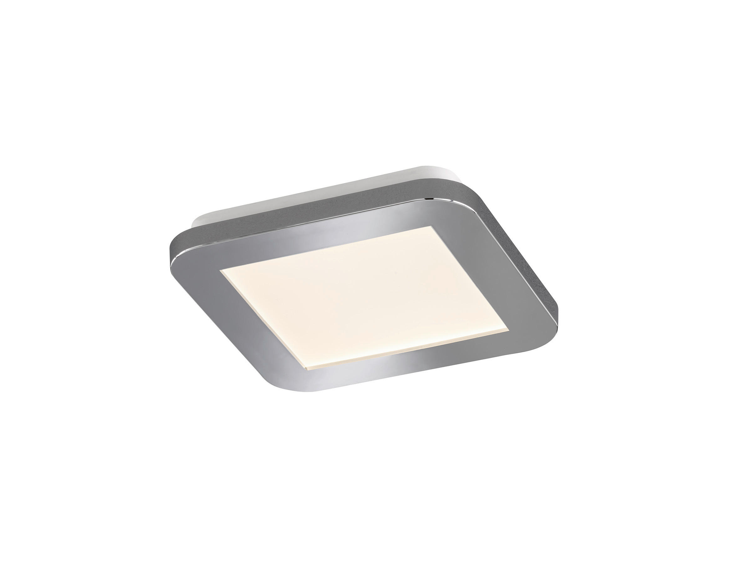 LED-DECKENLEUCHTE Gotland   - Chromfarben/Weiß, Basics, Glas/Kunststoff (17/17cm) - Fischer & Honsel