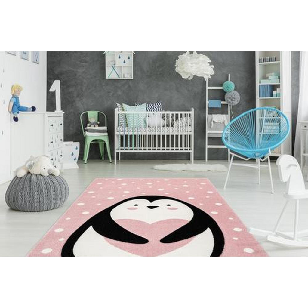 Thumbnail - Kayoom Kinderteppich Gidya, Rosa, Kunststoff, Tier, rechteckig, 120x170 cm, strapazierfähig, für Fußbodenheizung geeigne...
