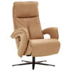 RELAXSESSEL in Leder Dunkelgelb  - Dunkelgelb/Schwarz, Design, Leder/Metall (77/110/87cm) - Valdera