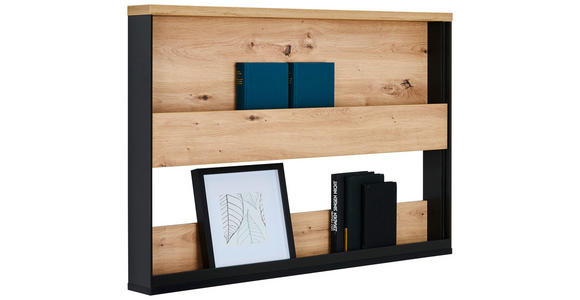 WANDREGAL - Schwarz/Eiche Artisan, KONVENTIONELL, Holzwerkstoff (92/63cm) - Voleo