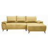 ECKSOFA in Chenille Goldfarben  - Goldfarben/Schwarz, MODERN, Textil/Metall (262/168cm) - home24