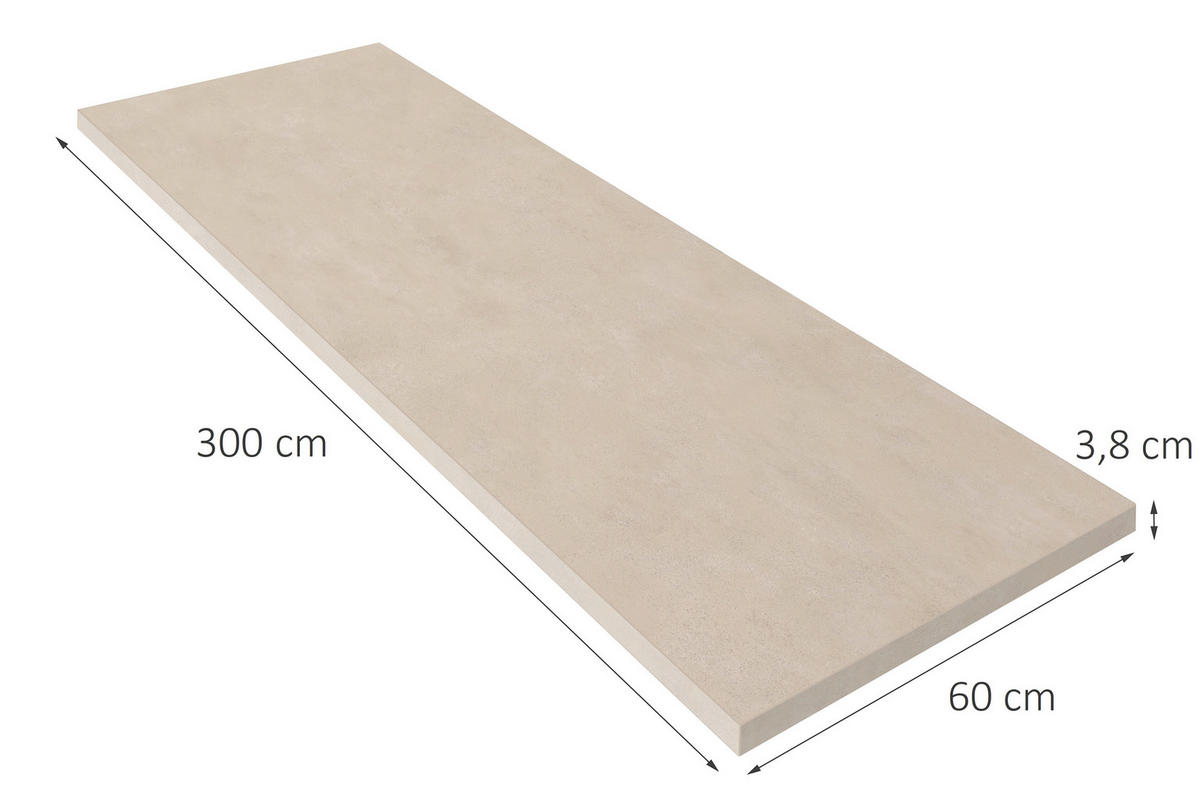 ARBEITSPLATTE 300/4/60 cm  - Sandfarben, MODERN, Holzwerkstoff (300/4/60cm) - Nobilia