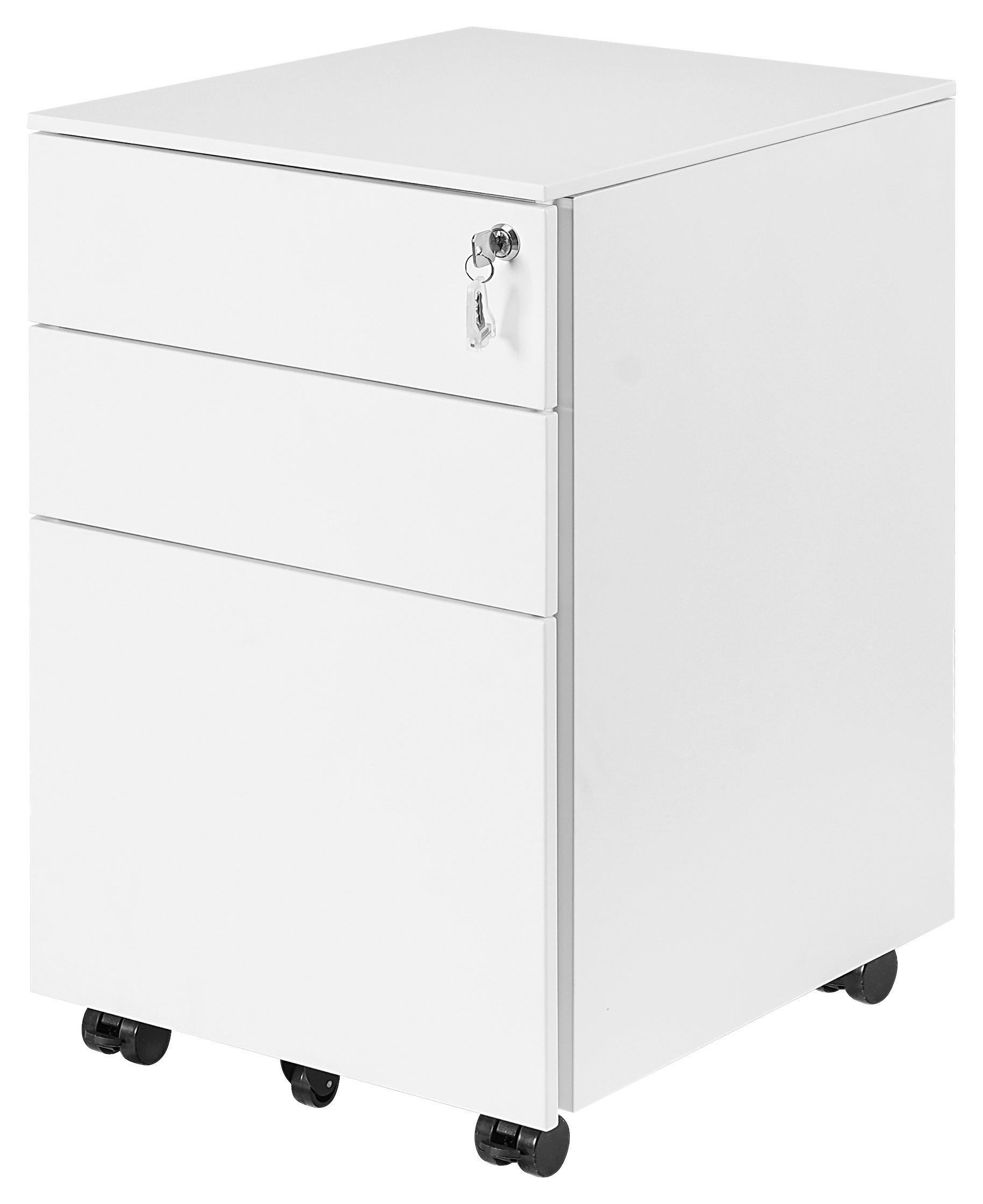 ROLLCONTAINER 39/60/45 cm  - Weiß, KONVENTIONELL, Kunststoff/Metall (39/60/45cm) - Novel