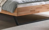 BETT Kernbuche massiv 180/200 cm Kernbuche  - Anthrazit/Schwarz, Design, Holz/Metall (180/200cm) - Hasena
