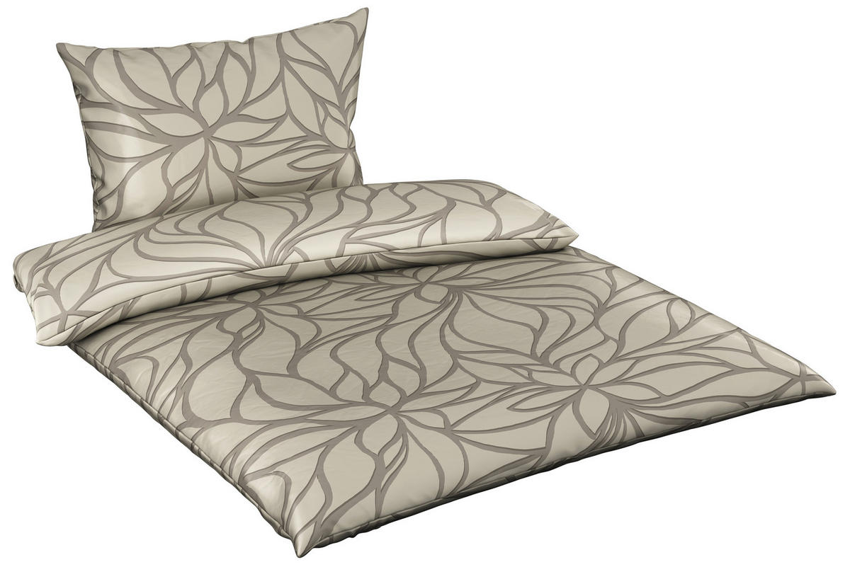 POSTEĽNÁ BIELIZEŇ, satén, sivá, 140/200 cm - sivá, Konventionell, textil (140/200cm) - Boxxx