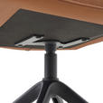 ARMLEHNSTUHL  in Aluminium, Eisen Echtleder pigmentiert  - Cognac/Schwarz, Design, Leder/Metall (65/92/67,5cm) - Novel