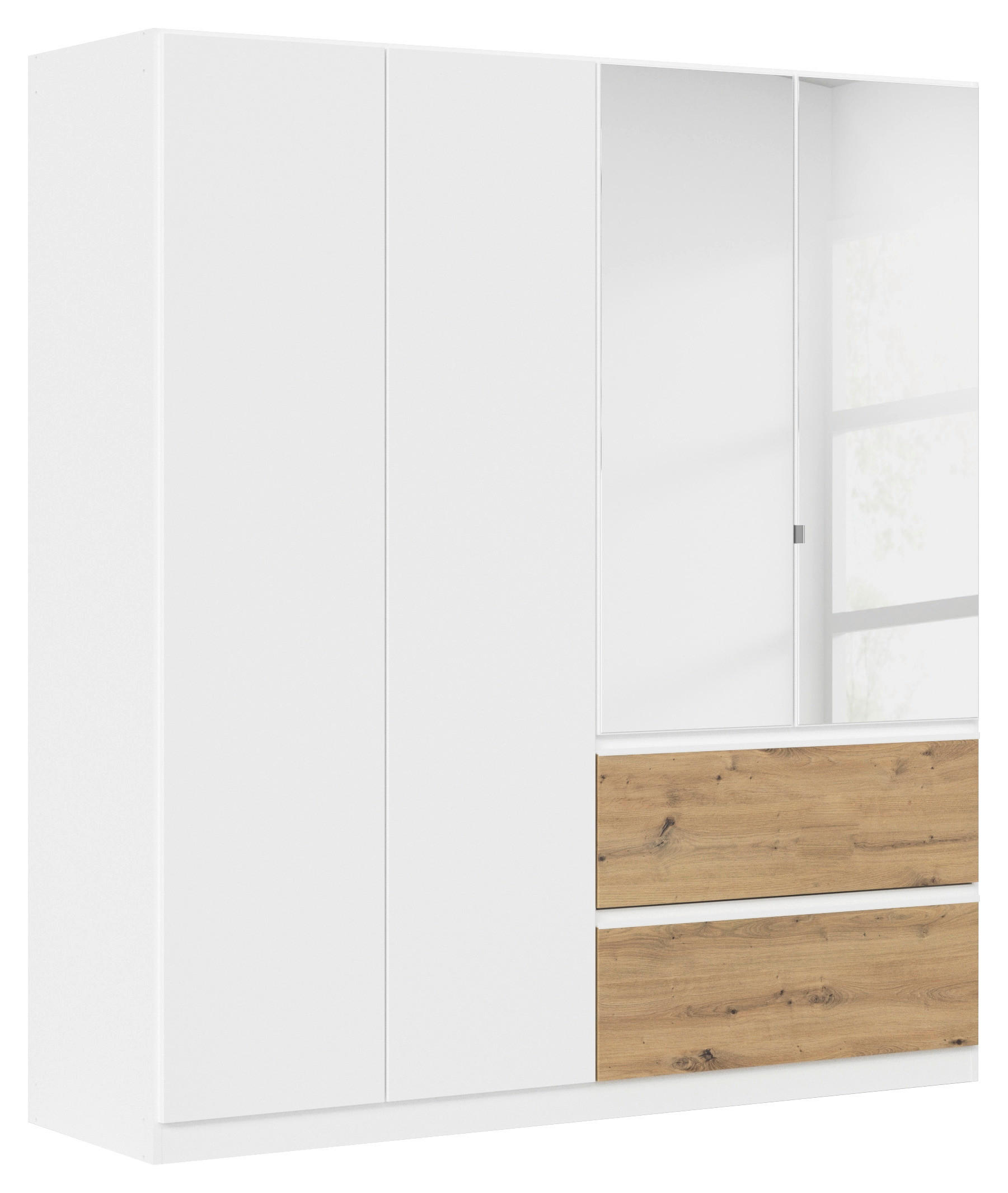 DREHTÜRENSCHRANK in Weiss, Eiche Artisan  - Weiss/Eiche Artisan, Modern, Holzwerkstoff (181/197/54cm) - Rauch Möbel