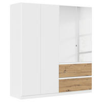 DREHTÜRENSCHRANK in Weiss, Eiche Artisan  - Weiss/Eiche Artisan, Modern, Holzwerkstoff (181/197/54cm) - Rauch Möbel