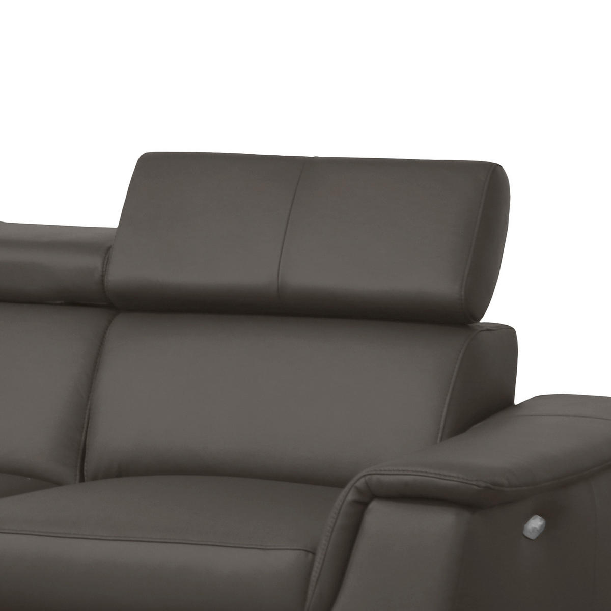 ECKSOFA Dunkelbraun Echtleder Lederlook  - Chromfarben/Dunkelbraun, Design, Leder/Textil (197/257cm) - Livetastic