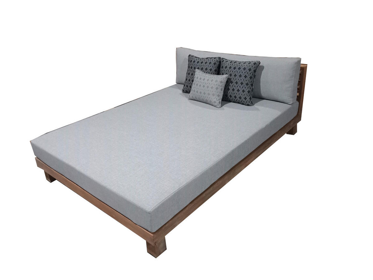 LOUNGEBETT  - Hellgrau, Natur, Holz/Textil (140/68/200cm) - Amatio