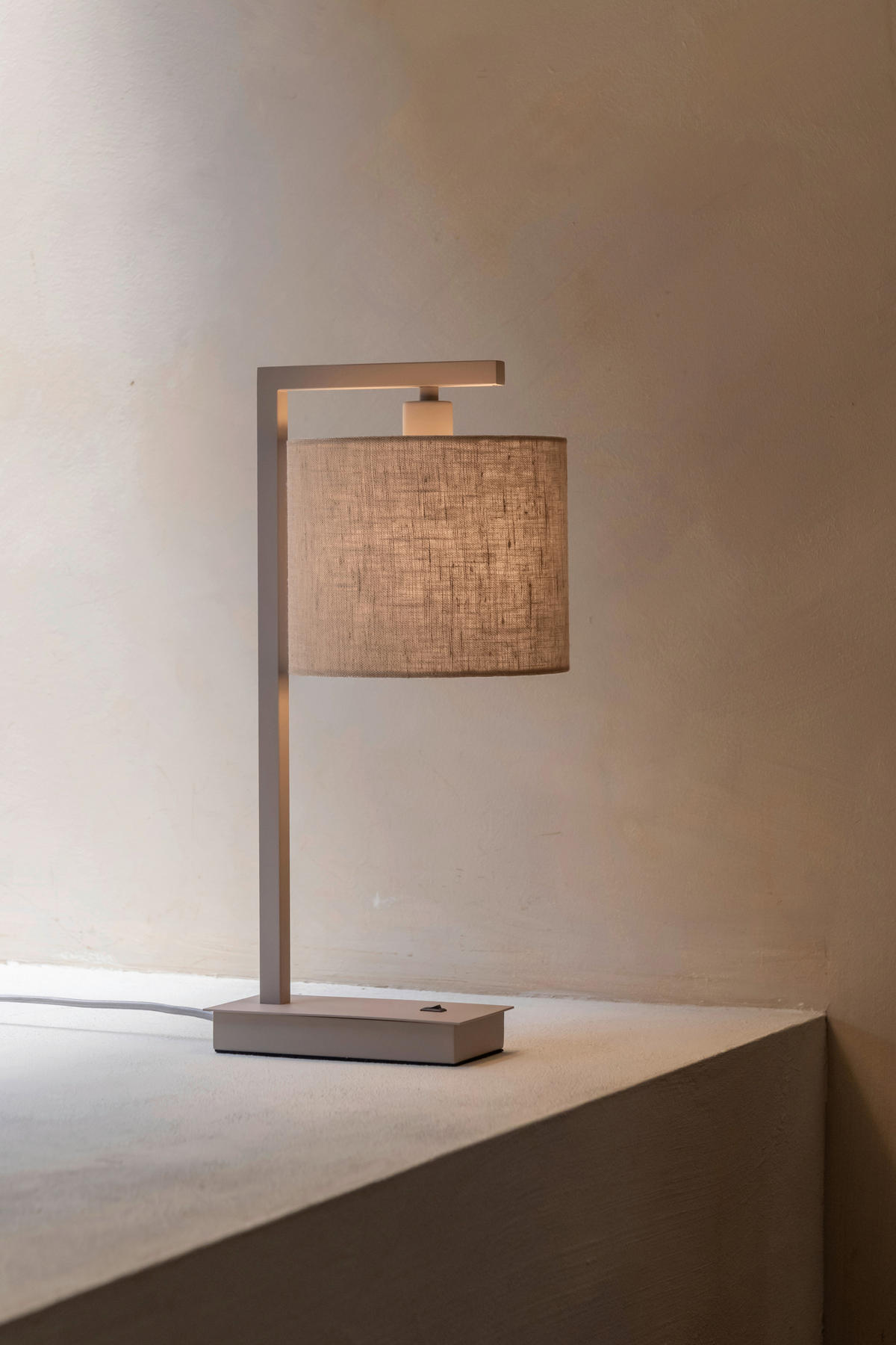 TISCHLEUCHTE - Sandfarben/Beigebraun, Design, Textil/Metall (18/10/44cm) - It's about Romi