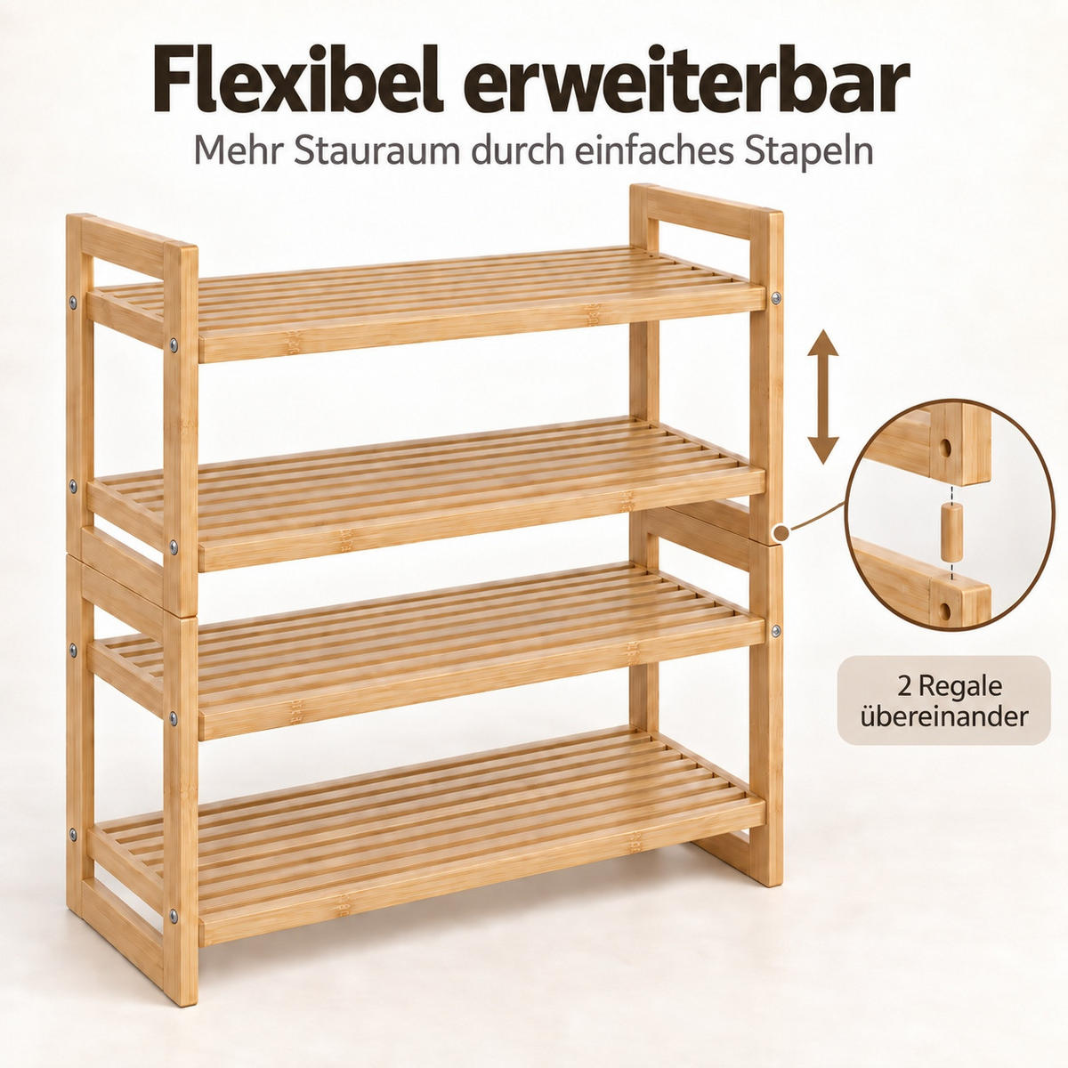 SCHUHREGAL 70/40/30 cm  - Naturfarben, Basics, Naturmaterialien (70/40/30cm) - Xora