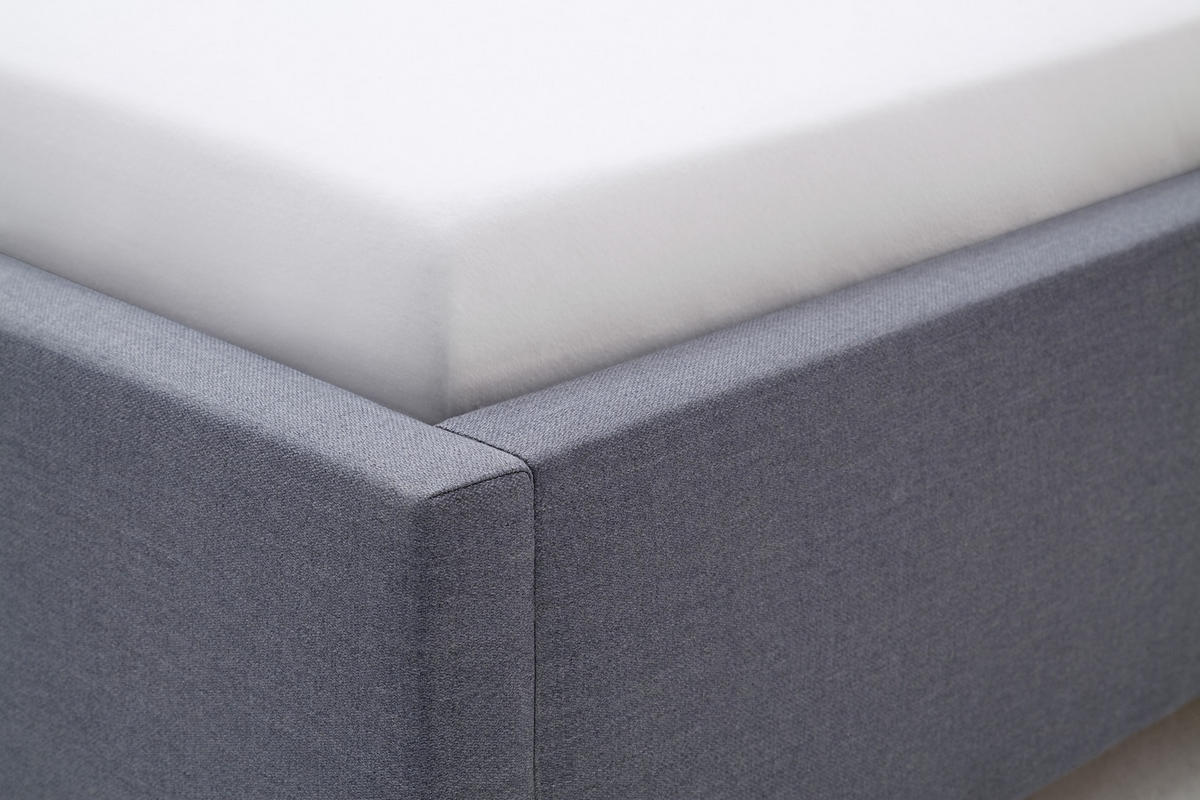 POLSTERBETT 180/200 cm  Grau  - Eichefarben/Grau, Design, Holz/Textil (180/200cm) - Livetastic