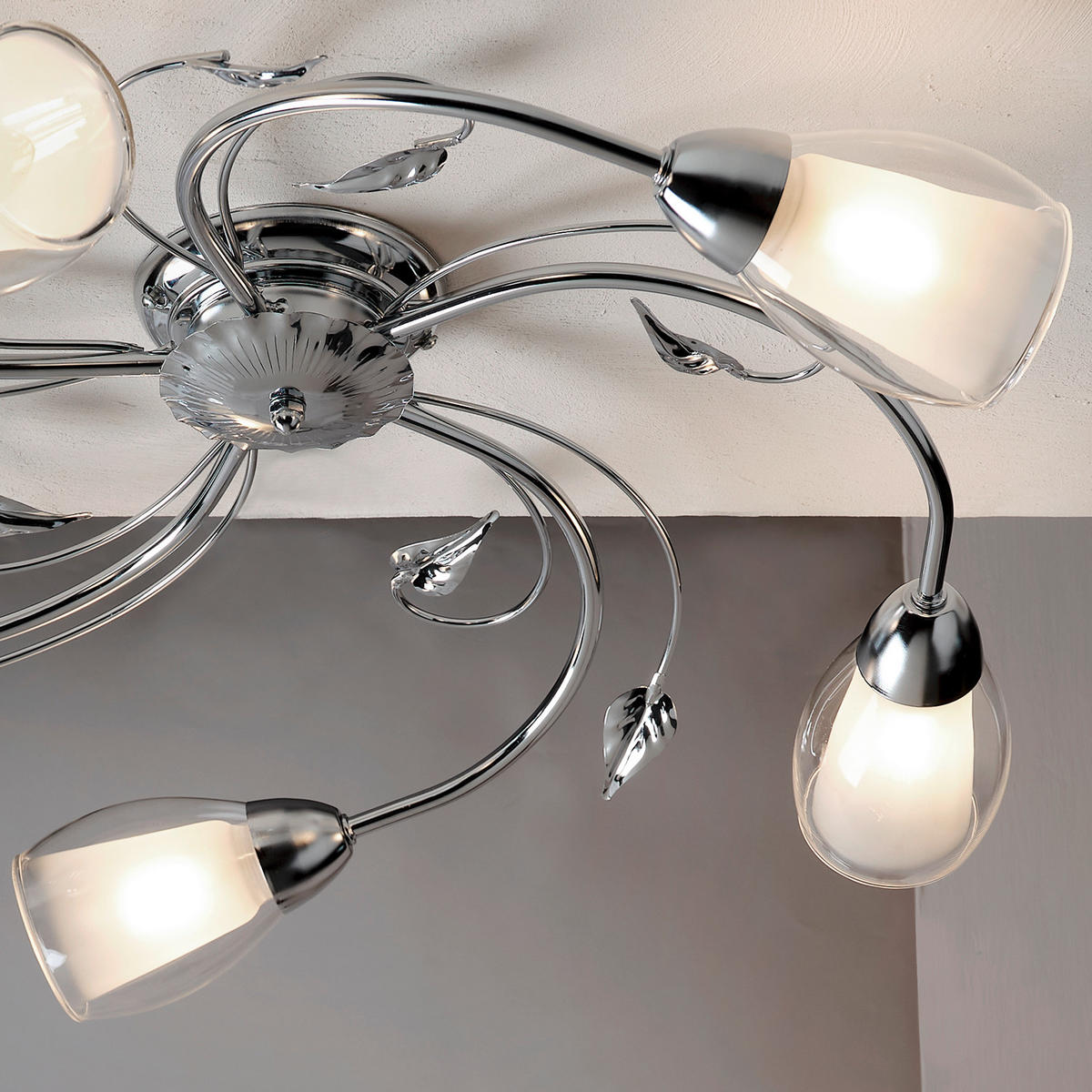 DECKENLEUCHTE  60/20 cm    - Chromfarben, Basics, Glas/Metall (60/20cm)