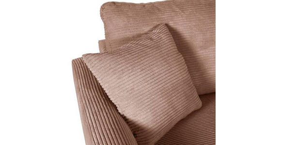 ECKSOFA Altrosa Cord  - Schwarz/Altrosa, Design, Kunststoff/Textil (240/175cm) - Landscape