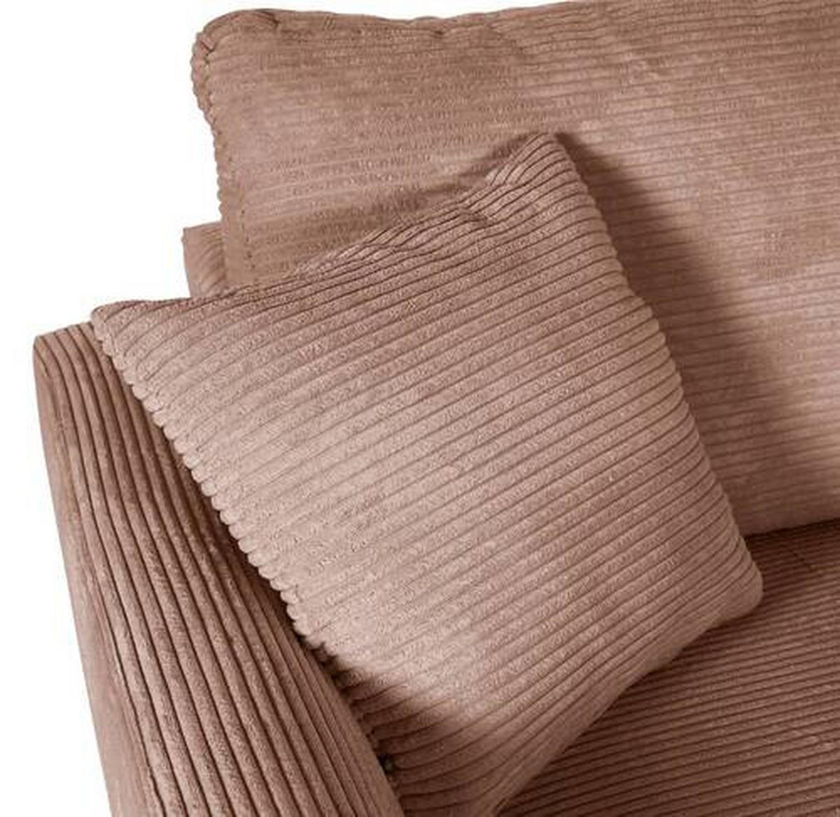 ECKSOFA in Cord Altrosa  - Schwarz/Altrosa, Design, Kunststoff/Textil (240/175cm) - Landscape