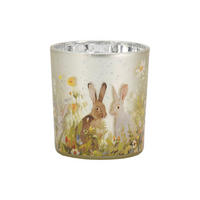 VÄRMELJUSGLAS  - vit/ljusgrön, Lifestyle, glas (7,3/8cm)