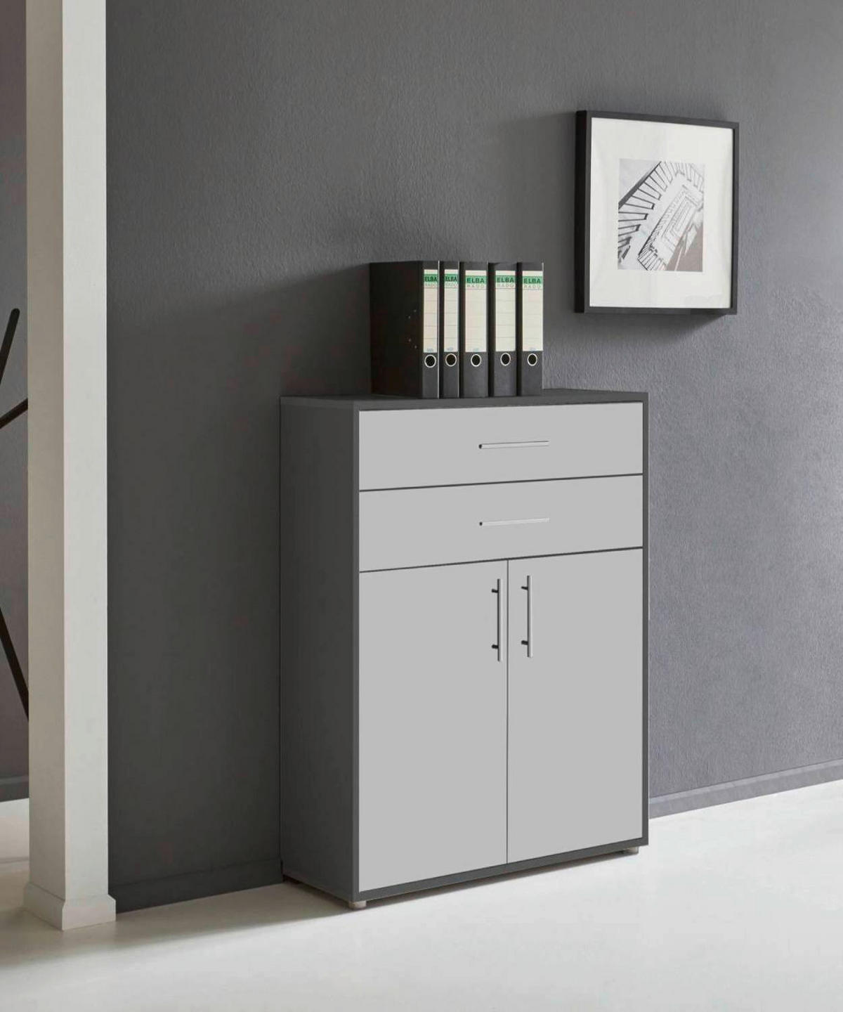AKTENSCHRANK 84,4/113,6/33 cm  - Anthrazit/Hellgrau, LIFESTYLE, Holzwerkstoff (84,4/113,6/33cm) - MID.YOU