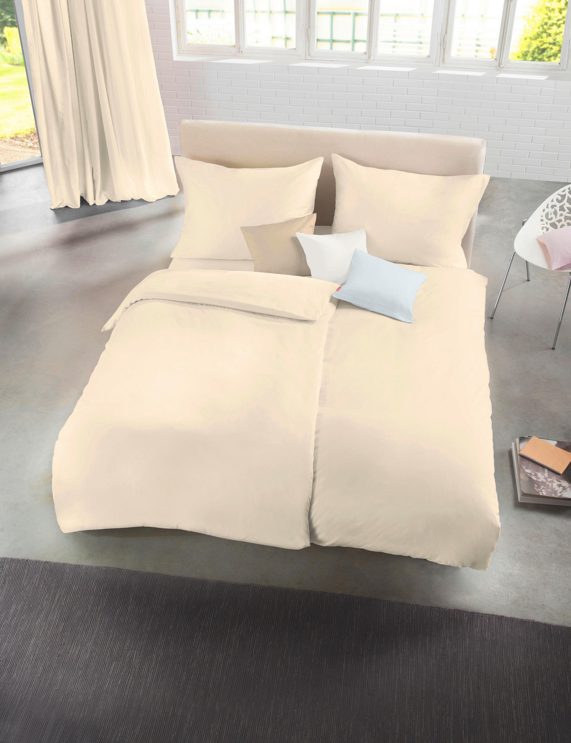 BETTWÄSCHE 155/200 cm Satin  - Creme, Basics, Textil (155/200cm) - Fleuresse