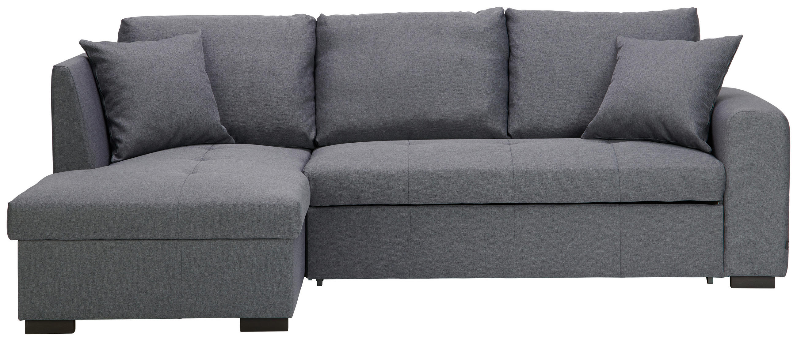 ECKSOFA inkl.Funktionen Grau Webstoff  - Schwarz/Grau, Design, Kunststoff/Textil (158/238cm) - Xora