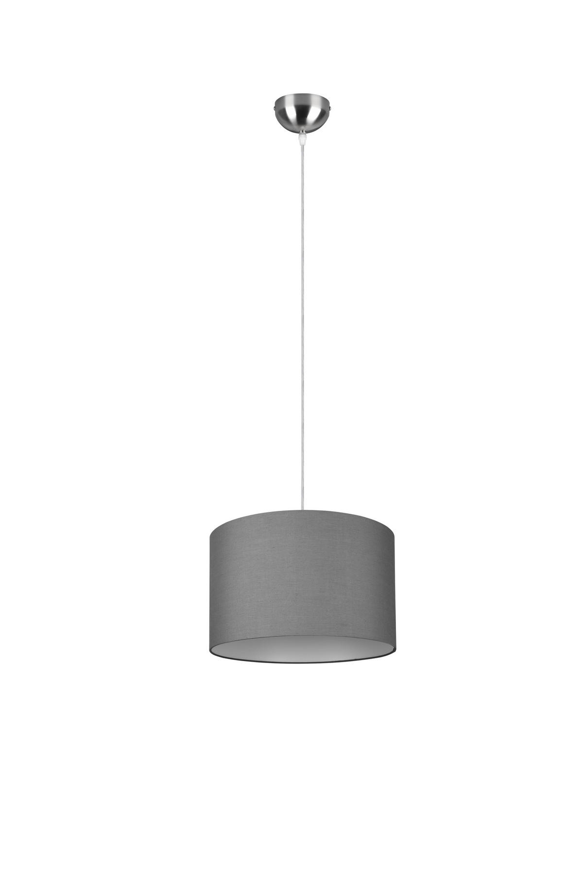 HÄNGELEUCHTE 40/150 cm    - Grau/Nickelfarben, Design, Textil/Metall (40/150cm) - Trio Leuchten