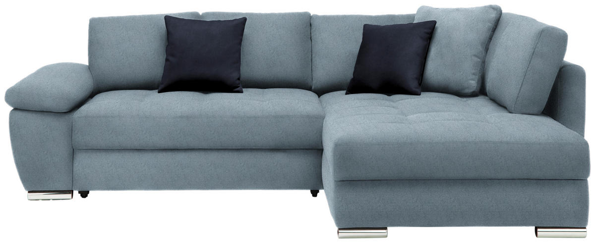 ECKSOFA in Webstoff Hellblau  276/212 cm  - Chromfarben/Silberfarben, Design, Kunststoff/Textil (276/212cm) - Carryhome