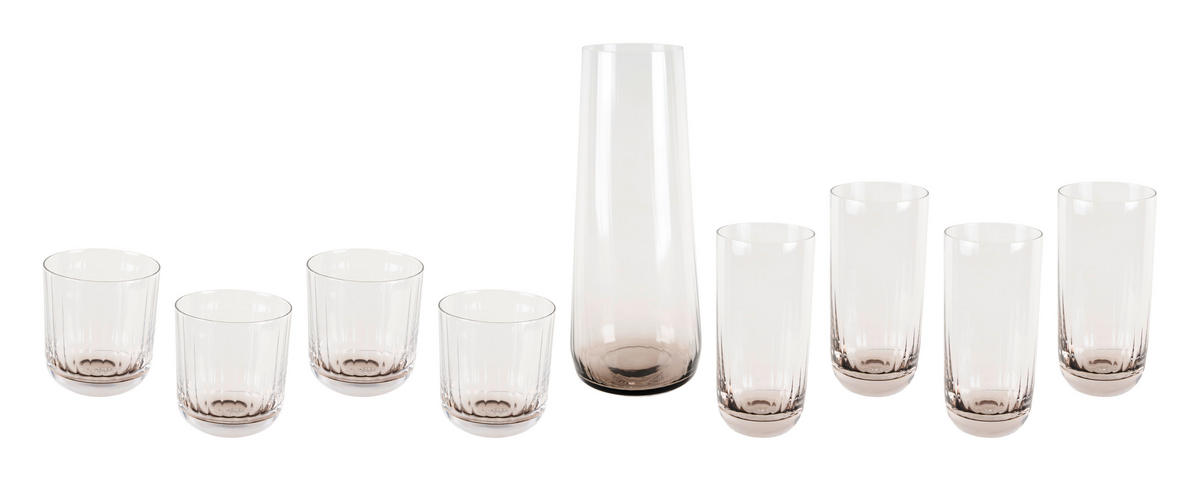 TRINKGLAS 300 ml 4-teilig  - Hellbraun, Trend, Glas (8,6/9,5cm) - Novel