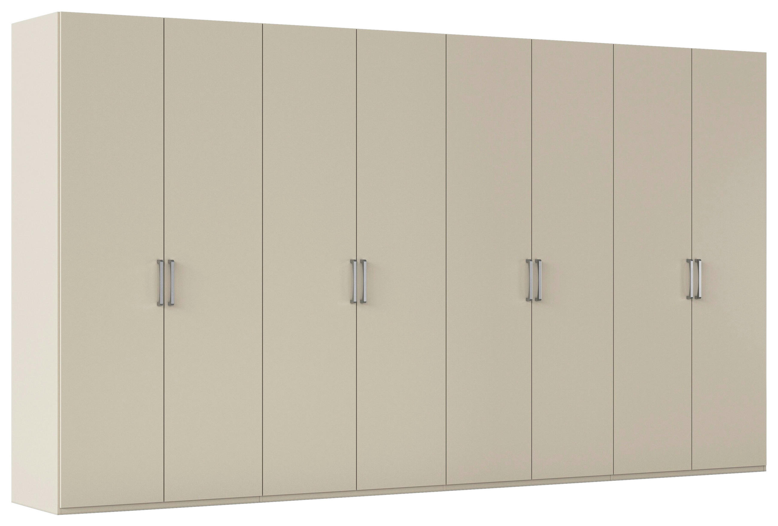DREHTÜRENSCHRANK 400/223/61 cm,  in Champagner, 8-türig  - Edelstahlfarben/Champagner, Basics, Holzwerkstoff/Metall (400/223/61cm) - Novel
