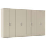 DREHTÜRENSCHRANK 400/223/61 cm,  in Champagner, 8-türig  - Edelstahlfarben/Champagner, Basics, Holzwerkstoff/Metall (400/223/61cm) - Novel