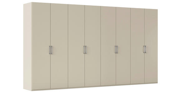 DREHTÜRENSCHRANK 400/223/61 cm,  in Champagner, 8-türig  - Edelstahlfarben/Champagner, Basics, Holzwerkstoff/Metall (400/223/61cm) - Novel