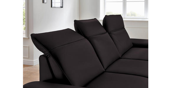 ECKSOFA Rivello in Echtleder Dunkelbraun  328/193 cm  - Dunkelbraun/Schwarz, Design, Leder/Metall (328/193cm) - Dieter Knoll