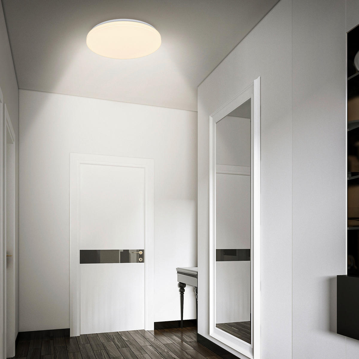 LED-DECKENLEUCHTE Walk 27/6,5 cm   - Weiß, Basics, Kunststoff/Metall (27/6,5cm)