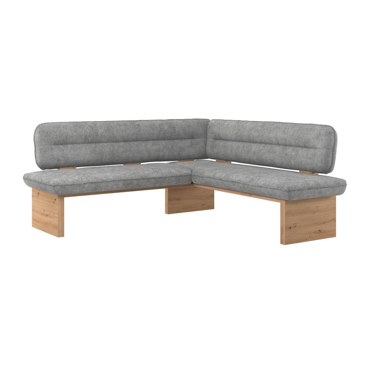 ECKBANK 232/170 cm Webstoff Hellgrau Eiche Sperrholz   - Eichefarben/Hellgrau, KONVENTIONELL, Holz/Textil (232/170cm) - James Wood