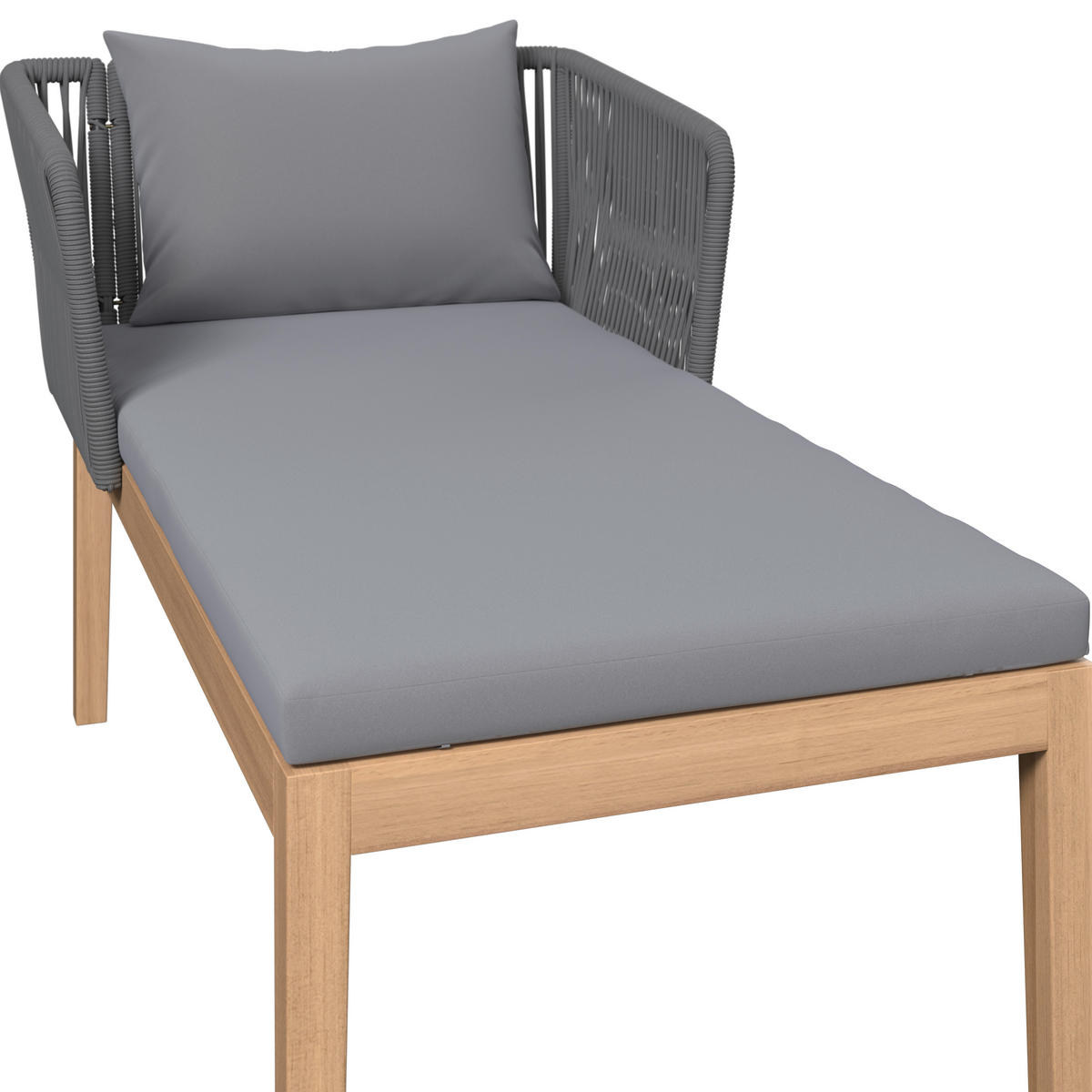 LOUNGEGARNITUR   160/74/84 cm  - Akaziefarben/Grau, Modern, Holz/Kunststoff (160/74/84cm) - Ambia Garden