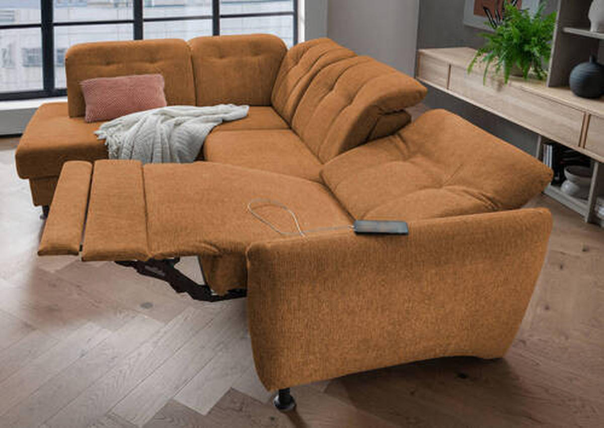 ECKSOFA in Chenille Currygelb  - Currygelb/Schwarz, Modern, Textil/Metall (198/270cm) - Livetastic