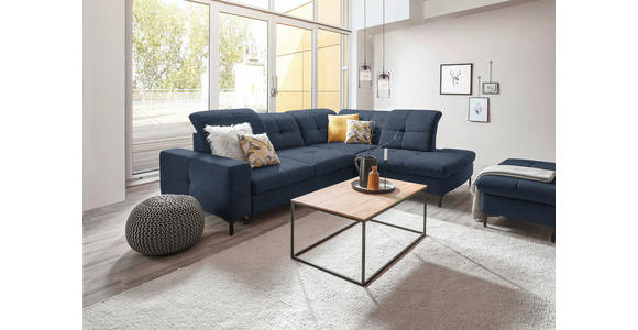 ECKSOFA in Chenille Dunkelblau 310/240 cm - Schwarz/Dunkelblau, Design, Textil/Metall (310/240cm) - Xora