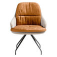 ARMLEHNSTUHL  Beinauswahl, Sitzfläche 360° drehbar, Stoff-/Lederauswahl Velours  Naturfarben, Rostfarben  - Rostfarben/Schwarz, Design, Textil/Metall (60/86/66cm) - Dieter Knoll