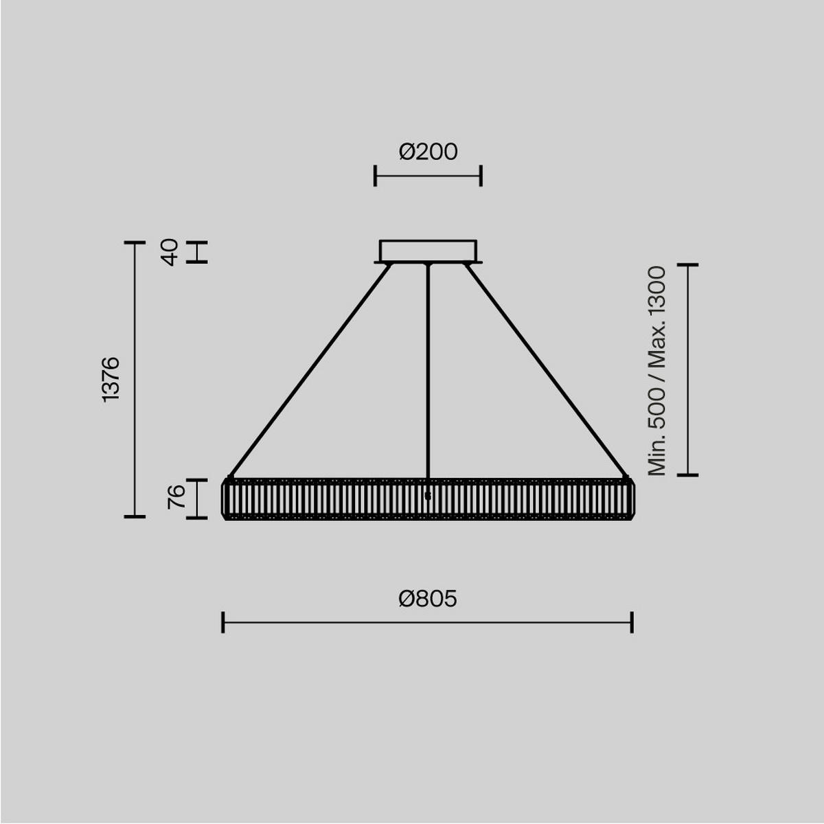 PENDELLEUCHTE Krone 80/12 cm  - Messingfarben, Design, Metall (80/12cm) - MAYTONI